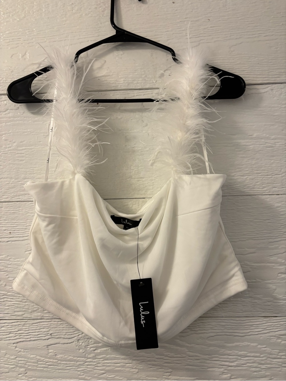 NEW LULUS FEATHER CROP TANK